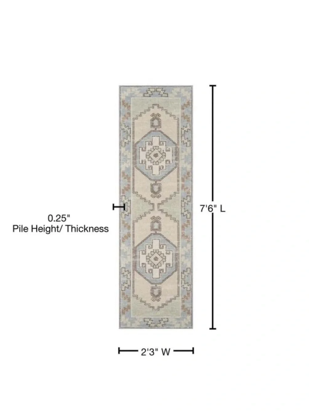 Neutral & Light Blue Geometric Wall Tapestry